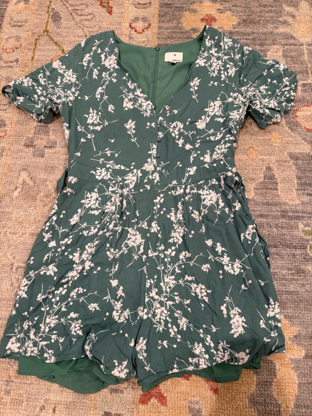 Greylin Teal Green Romper